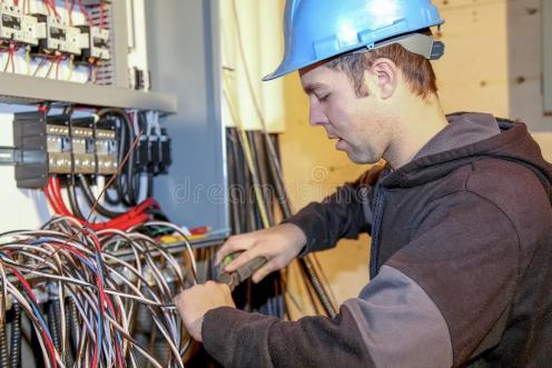 Young Electrician Job Connecting Wires 31959861